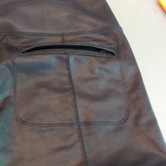 Athleta Delancey Gleam Moto Tight Pants Womens Small Black Stretch Zip Pockets - Picture 8 of 8